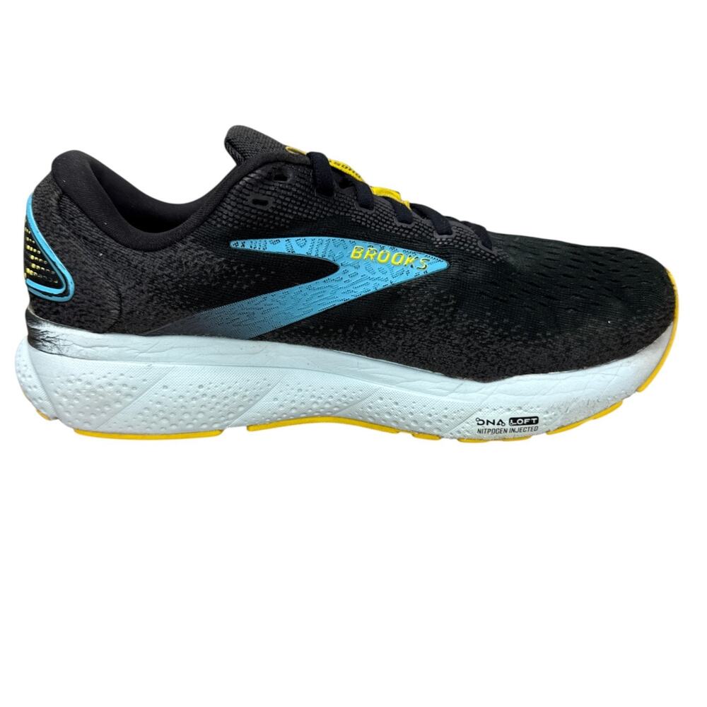 Brooks Ghost 16 Men 8 2E Wide Black Blue Nitrogen DNA Loft v3 Running Shoes